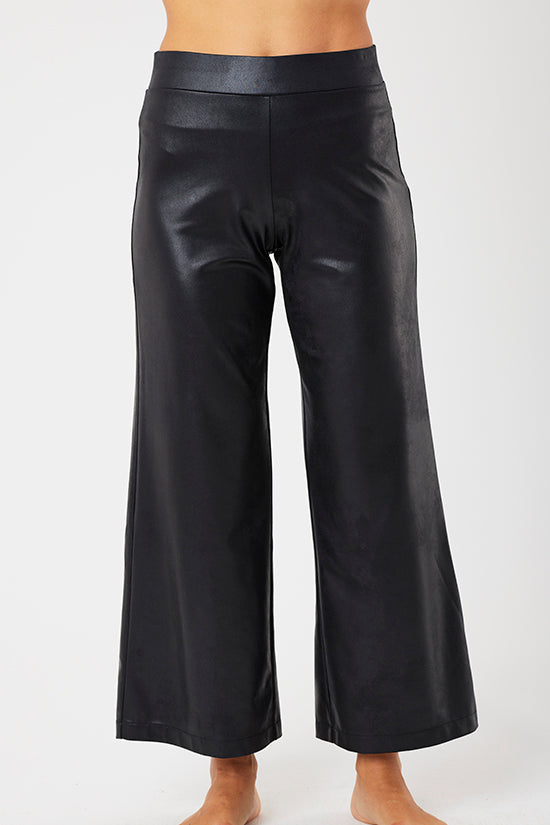 VEGAN LEATHER WIDE LEG PANT